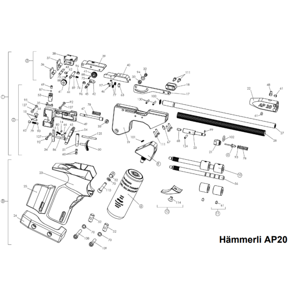 Tornillo delantero casette Hammerli AP20 (Pieza 111)